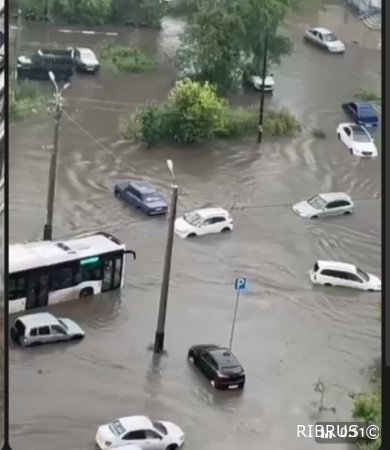 Омск затоплен от дождя, 17 июля