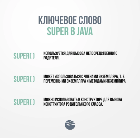 Ключевое слово SUPER в Java.