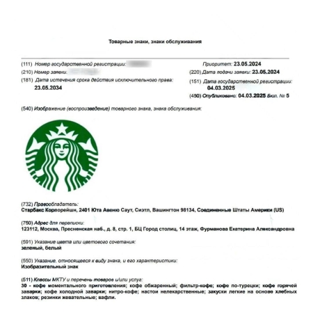 Starbucks уже готов вернуться в Россию — компания зарегистрировала товарный знак