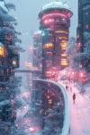 Город, типа будущее, нейросеть, нейронка