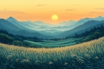 Нейросеть, рисунки, пейзажи и Солнце