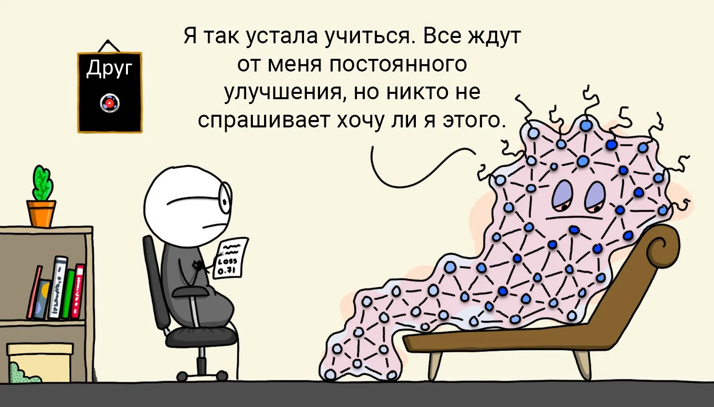 Нейросеть и психолог, юмор