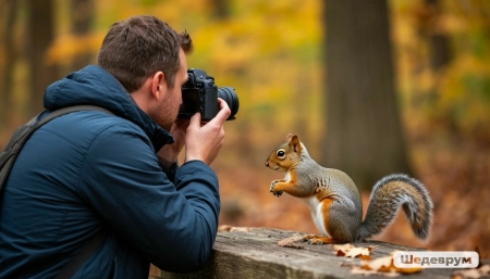 Фотограф фотографирует белку, Шедеврум