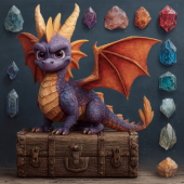 Spyro дракон, рисунки, камни цветные