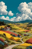 Красота нейросетью, арты, деревни
