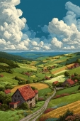 Красота нейросетью, арты, деревни