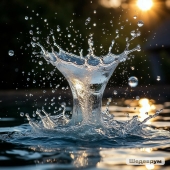 Всплески на воде, сильные брызги, генерация