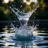 Брызги воды на воде