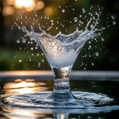 Брызги воды на воде
