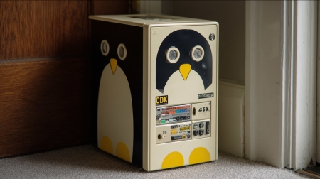 Компьютер в виде Linux, рисунок