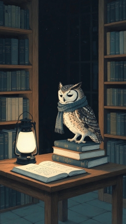 Арт совы и книг, рисунки