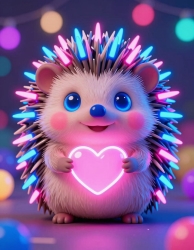 Красивые ёжики светящиеся иголки с сердечком
