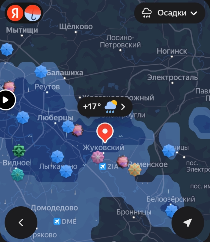 Погода в Ильинском на картах Яндекс